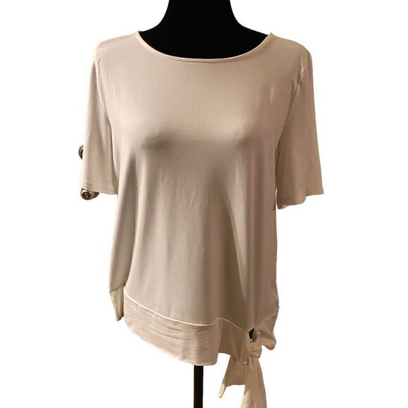 Talbots White Rayon Top with Hemline Tie - Picture 1 of 9